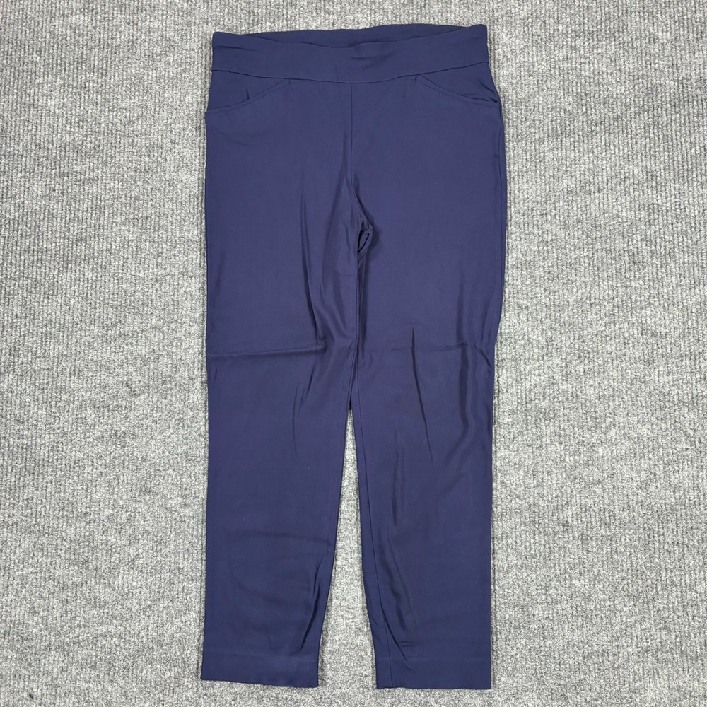 Chico's Perfect Stretch Womens Size 2.5 Short Crop Pants Blue Pull On High Rise